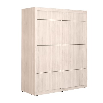 IHouse-保羅 免組裝4X7尺台灣製推門收納衣櫃/木心板衣櫥 (贈實木衣架*5)白梧桐