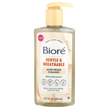 Biore, 溫和透氣，易長粉刺肌膚潔面乳，無香，6.77 液量盎司（200 毫升）
