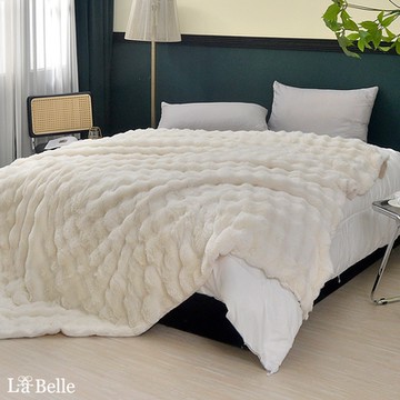 【Great Living格蕾寢飾】義大利La Belle 凱爾尼斯 加大輕奢極柔仿兔毛雙人毯200*230CM-白