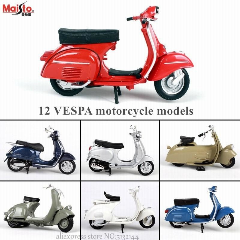 1:18 Piaggioスクーター 1966 Vespa 125 GT ローマの休日 バイク オートバイ 合金 模型 ミニカー | LINEショッピング