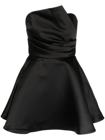 Amsale - asymmetrical draped bodice mini dress - women - Polyester - 4 - Black