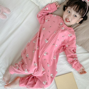 2025新款春秋寶寶睡袋兒童防踢被分腿嬰兒睡衣女童連體衣秋冬無骨鑫弘-萌寶童裝可開發票