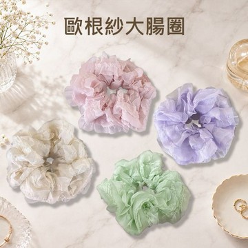 歐根紗大腸圈(1入) 款式可選｜韓系髮圈／仙氣夢幻透光／蓬鬆不傷髮綁髮