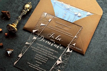 超華麗有機玻璃Acrylic透明西式喜帖設計PPWEDDING原創邀請咭