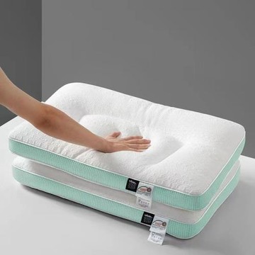 簡歐針織深睡眠護頸枕 可機洗分區枕 高端儀征纖維枕頭側睡