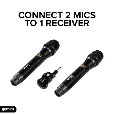 Gemini Sound GMU-M200 Pro Plug ＆ Play Wireless Rechargeable UHF Handheld Microphone with Cordless Self Powered Inch Jack Receiver for Mixer or PA