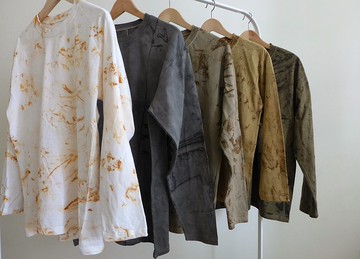 鐵鏽染長袖t-shirt