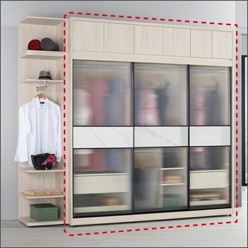 7尺被櫥式鋁框滑門(衣櫥+被櫃)二件式 收納衣櫃 玻璃門衣櫥【149A03811】Leader傢居館149-A213+A212+A210