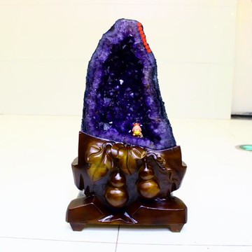 永韻 批發天然紫水晶洞擺件 紫晶洞 瑪瑙洞水晶洞 紫色原石錢袋子