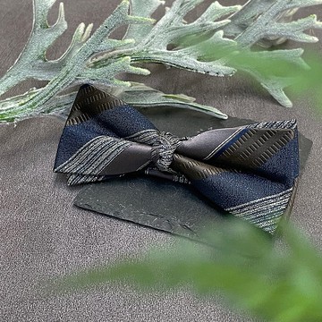 不規則斜線藍咖領結-我身上有著特別的紋路 你要仔細看好了