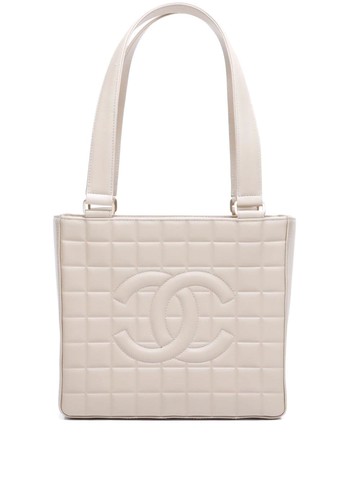 CHANEL Pre-Owned - 2003 Choco Bar tote bag - women - Leather - One Size - Neutrals
