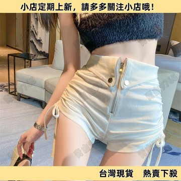 【超值必入】夏季大碼胖mm黑色闊腳褲女高腰外穿顯瘦抽繩短褲A字休閒熱褲 運動短褲 短褲女 休閒短褲 闊腿褲 女生短褲 顯