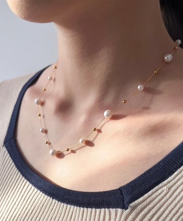 金星滿天星18K金Akoya珍珠天然珍珠真珠項鍊日本珍珠項鍊聖誕節