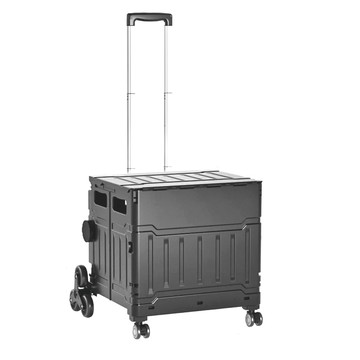 BJ002 萬用折疊購物車 爬梯式 75L  黑色  1個