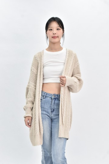(F) rinka 毛衣杏色罩衫
