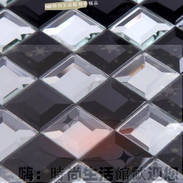 歐式風格水晶玻璃馬賽克瓷磚磨邊鏡面KTV酒店吧臺玄關背景墻