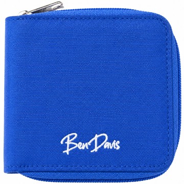 BEN DAVIS BDW-9313VV-05 ROUND WALLET 電繡文字 拉鍊 中夾 (寶藍色)