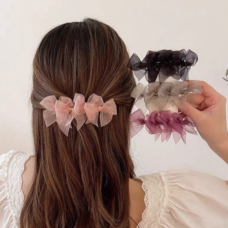 ヘアアクセサリー ヘアクリップ ヘアピン 韓国 ヘアレンジ まとめ髪 髪留め シンプル 大人 レディース 女性 シフォン リボン 通販 Lineポイント最大get Lineショッピング