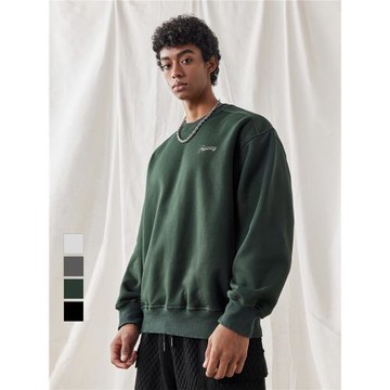 BD健美站新款純色搖粒絨圓領衛衣簡約針織印花運動衛衣男寬松