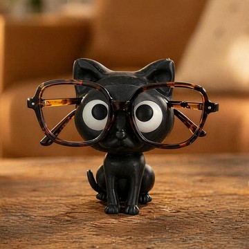 洛陽牡丹貓形眼鏡架3D打印貓造型眼鏡架擺件眼鏡