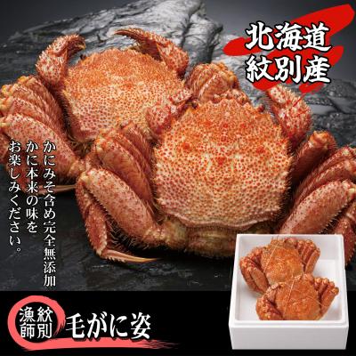 ふるさと納税 紋別市 毛がに姿 2尾計約800g　 (かに 毛がに 高品質)