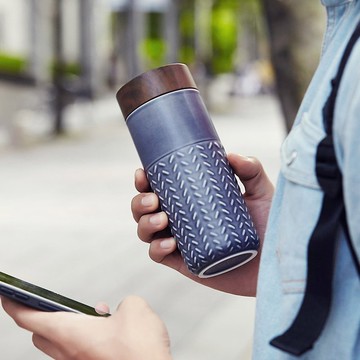 ONE O ONE隨身杯_飛向雲端 / 大 / 雙層 / 灰藍