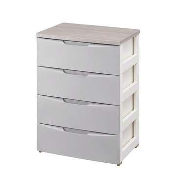 IRIS OHYAMA 愛麗思歐雅瑪 四層木質天板設計收納櫃寬56公分系列 DW-554 象牙白  1個