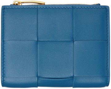 Bottega Veneta 蓝色小号 Cassette 双折钱包