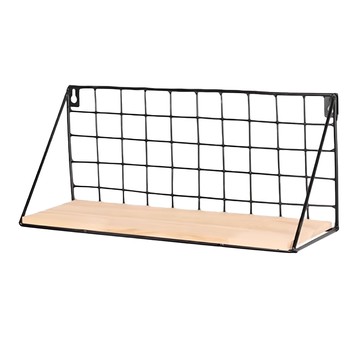 理享家 免打孔牆上置物架 經典款 附安裝工具 + 無痕掛勾 2個  黑色  1組