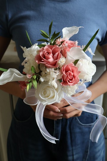 海芋捧花 新娘捧花 韓式永生捧花 自然型捧花 永生捧花 登記捧花