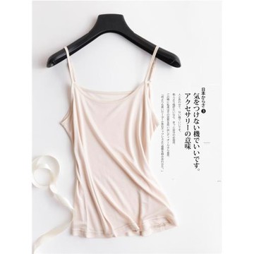 夏季薄款高端桑蠶絲針織真絲吊帶衫打底衫百搭小背心肩帶可調節