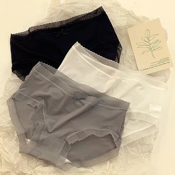 日系冰絲內褲女無痕超薄款舒適透氣中腰提臀抑菌襠速干清涼三角褲