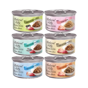 Natural Kitty自然小貓 【24入=箱】 2.4oz(70g) 98%動物性蛋白質 貓主食罐系列 (購買第二件贈送寵喵樂-貓草玩具x1包)