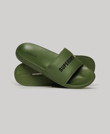 Superdry Men's Men's Tarp Vegan Pool Sliders Khaki / Olive Khaki - Size: 10-11