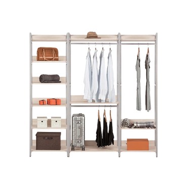 Boden-柯西6.7尺多功能開放式收納組合衣櫃(2尺多層+2.7尺雙吊桿+2尺單吊桿)-200x44x191cm