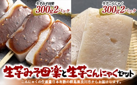 お鍋、煮物に最適！生芋みそ田楽と生芋こんにゃくセット （4パック入）田楽味噌付 蒟蒻 煮物 料理 蒟蒻 惣菜 コンニャク 群馬県 国産 F4H-0203