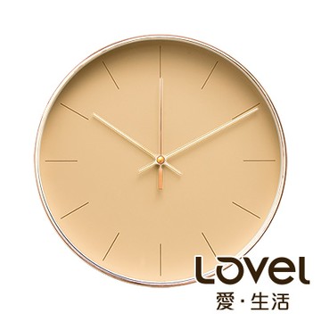 LOVEL 25cm 簡約玫瑰金框靜音時鐘-共5款