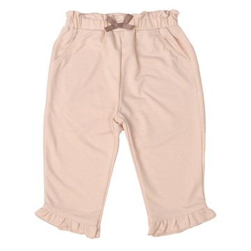 akachan honpo - 7分褲-下擺荷葉邊-淺卡其色