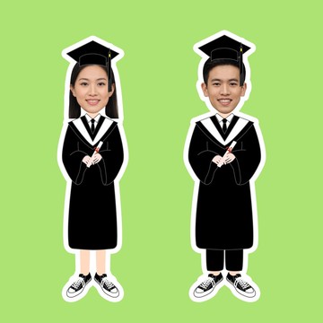 客製化畢業禮物 定製人物抱枕 學士服抱枕 可換顏色