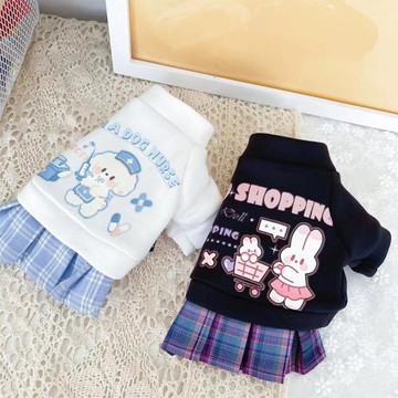 JK衛衣裙子秋冬款貓咪泰迪小鹿犬寵物小狗狗衣服比熊博美幼犬服裝