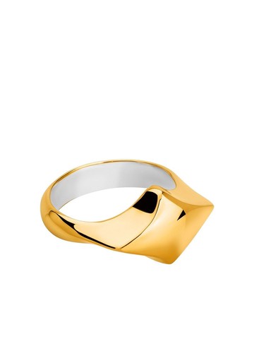 TANE México 1942 - 23kt gold vermeil signet ring - women - Sterling Silver/23kt Gold Vermeil - 7 1/2