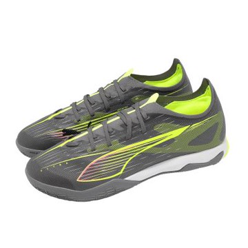 Puma 足球鞋 Ultra 5 Match IT 男鞋 灰 黃 室內 水泥地 運動鞋 108346-03