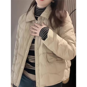 花斜歐貨重磅秋冬季新款女裝2025高級感大版長袖杏色外套穿搭上衣