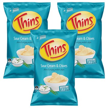 Thins 澳洲 洋芋片 酸奶洋蔥  3包