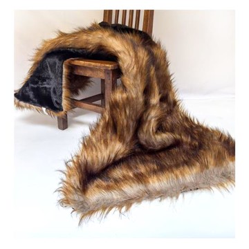 高仿貉子毛皮草毯子  紅狐色高仿真裝飾毯 超厚皮草毛毛蓋毯軟裝