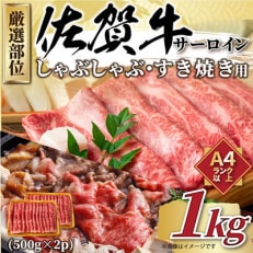 佐賀牛サーロインしゃぶすき焼き用　1kg(伊万里市)全6回