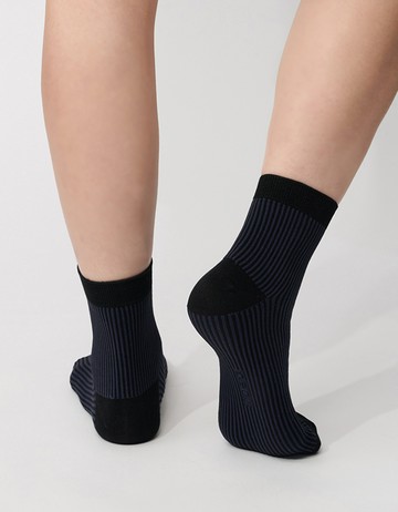 Old School紳士長薄襪- 黑