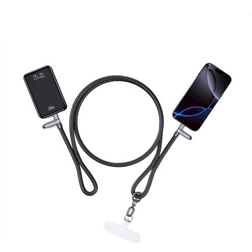 XUNDD 訊迪 240W手機頸掛編織傳輸充電線 C to Lightning  1200MM  黑色  1條