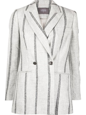 Lorena Antoniazzi - stripe buttoned blazer - women - Alpaca Wool/Wool/Polyamide/Polyester/Acetate - 42 - Grey