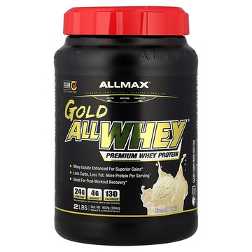 ALLMAX, GOLD ALLWHEY®，優質乳清蛋白，法國香草味，2 磅（907 克）